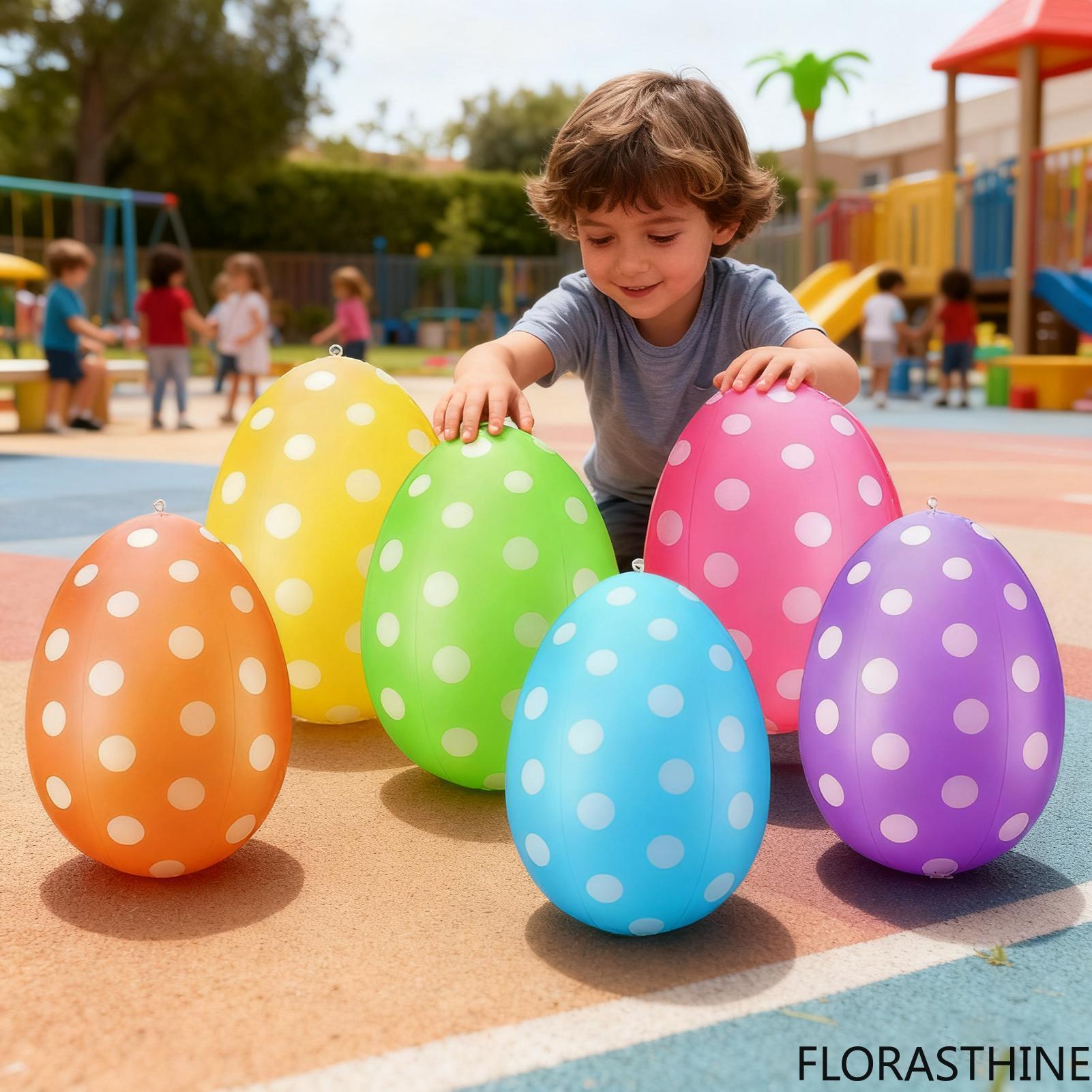 Party Games Egg - 6-delige set opblaasbare paaseieren / PVC