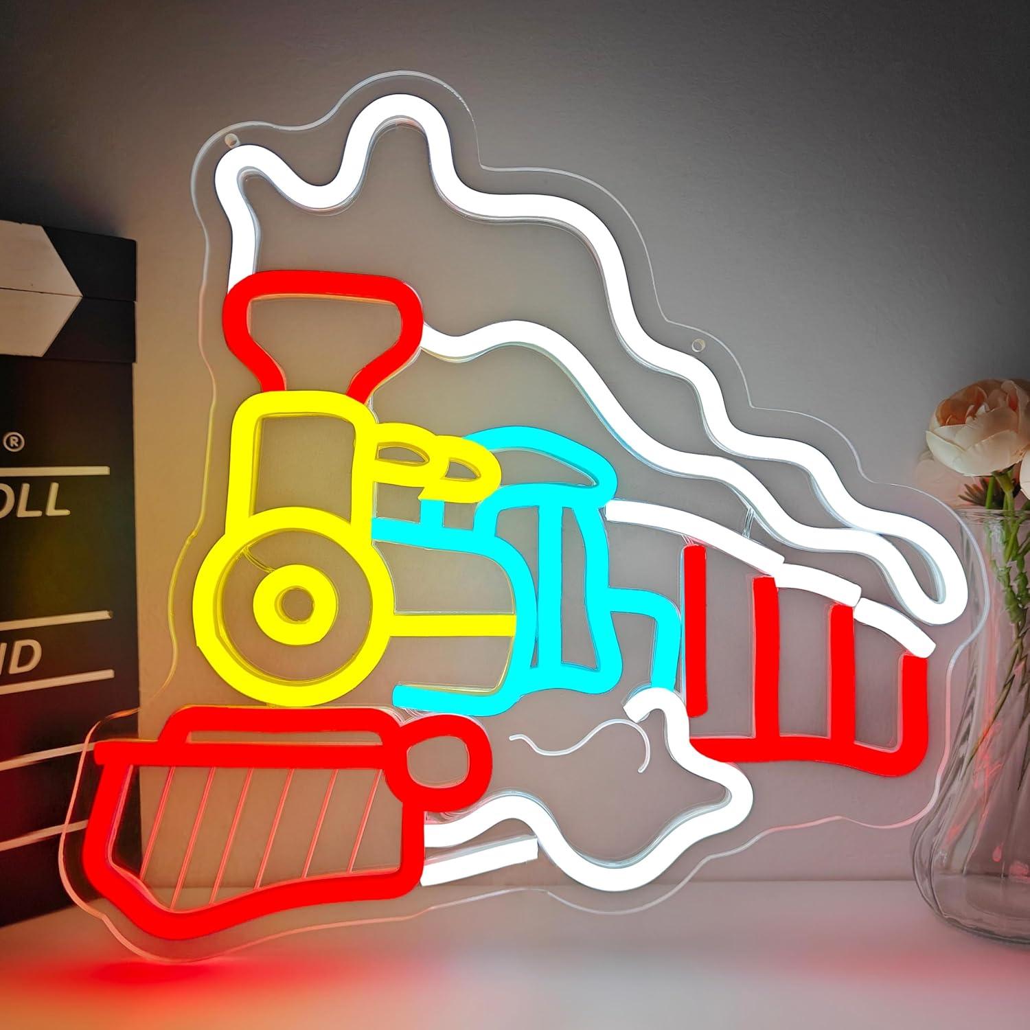 Party Games Steam Free - Stoomtrein Neonbord USB Dimbaar LED Neonlicht