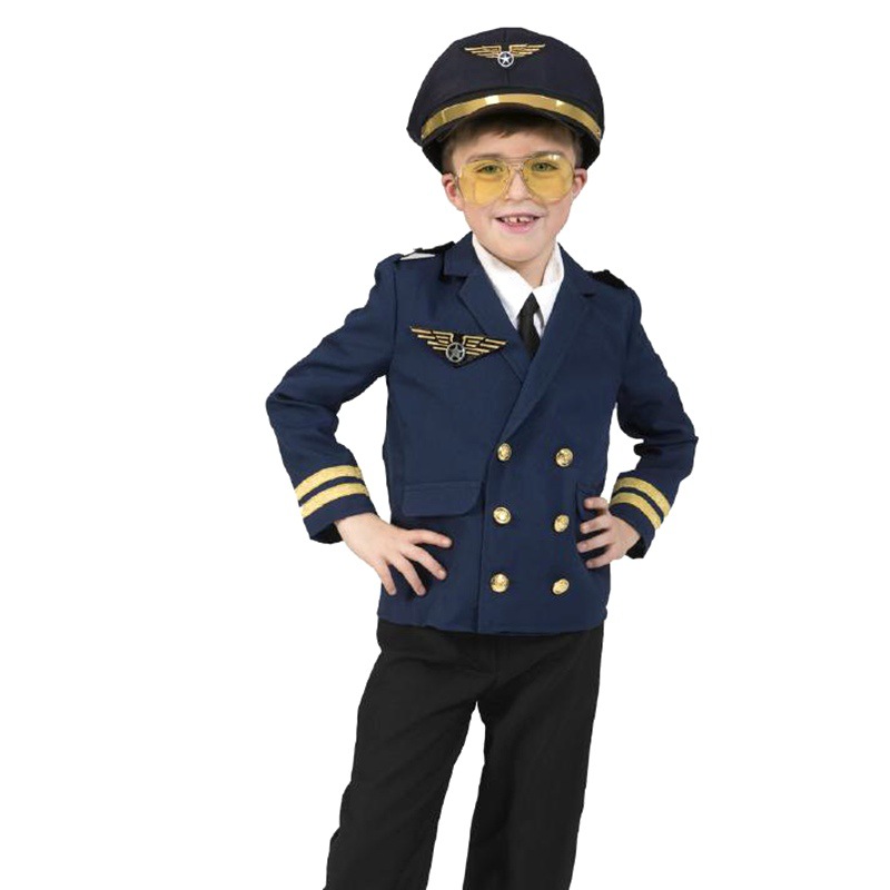 Party Games Group - Kinderen Halloween-kostuum Vliegtuigkapitein Uniform Cosplay Hoed