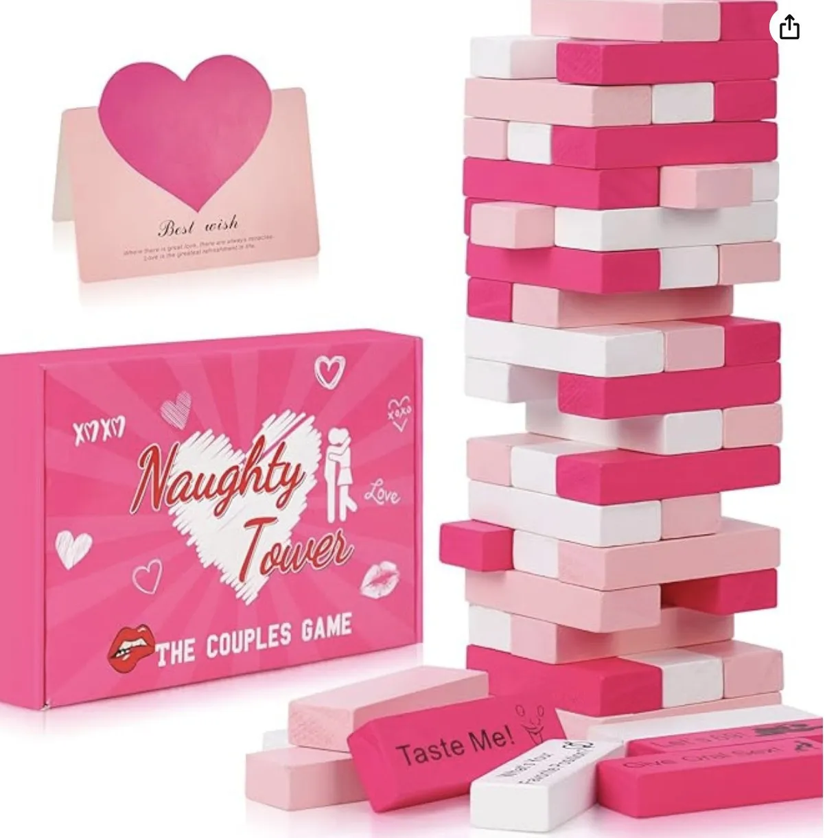 Party Games Couple - 48 STKS Bloktoren Spel Paar Activiteiten