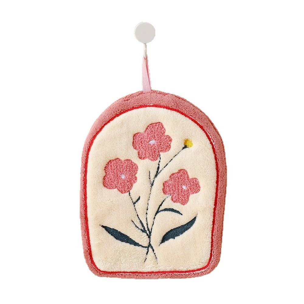 Washer Toss Set - Elegante Tulpen Handdoek Bloem Koraal Fluweel