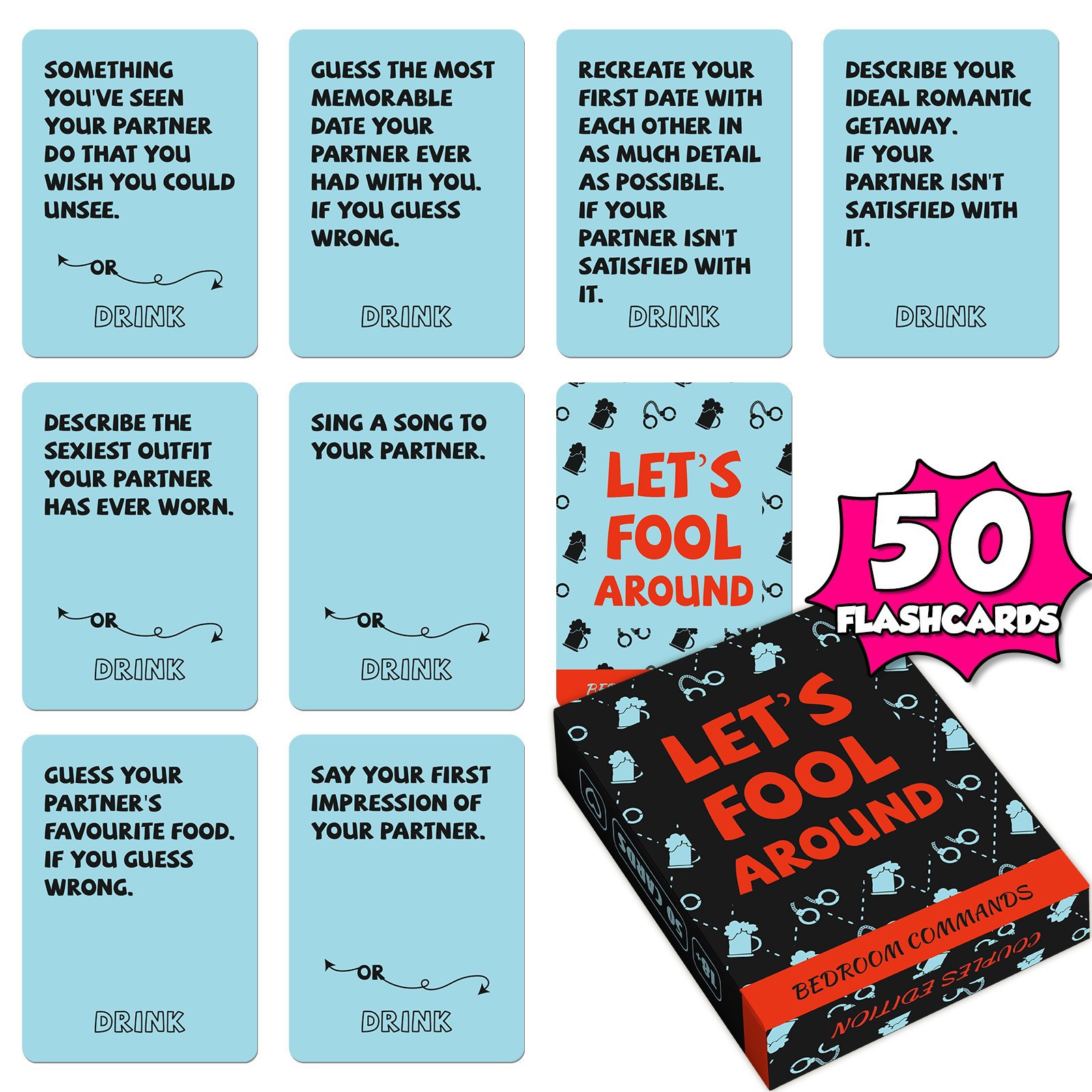 50 stuks drinkspelkaarten voor - Party Games Questions And Answers recensie en prijs